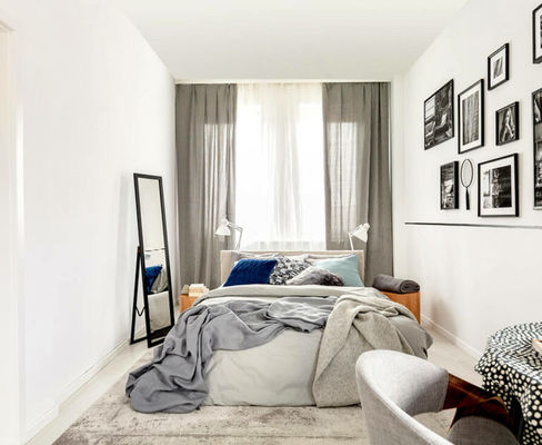Cortinas soñadoras que sombrean llenas modernas y color sólido minimalista